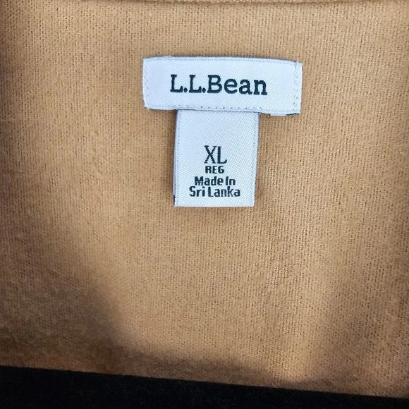 LL Bean Men's XL Traditional Fit Chamois Flannel Shirt Tan Heavyweight Button Up - Picture 5 of 7